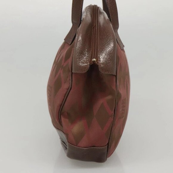 GIVENCHY Hand Bag Canvas Brown Gold Auth - Picture 4 of 16